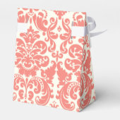 コーラルピンクとアイボリーエレガントダマスク模様 フェイバーボックス (裏面サイド)