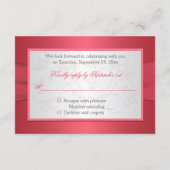 コーラルピンクとグレーのハートのつながった返信カード 出欠カード (裏面)