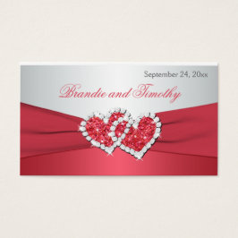 コーラルピンクとグレーのフローラ結婚式の引き出物ラベル