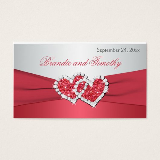 コーラルピンクとグレーのフローラ結婚式の引き出物ラベル (正面)