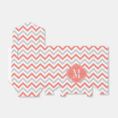 コーラルピンクとグレーシェブロンのパターンとモノグラム フェイバーボックス (折り畳みなし)