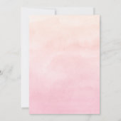 コーラルピンクとティール(緑がかった色)フローラ水の色結婚の 招待状 (裏面)