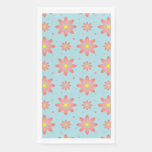 コーラルピンクとパウダーブルーの繊細なデイジー花 (正面)