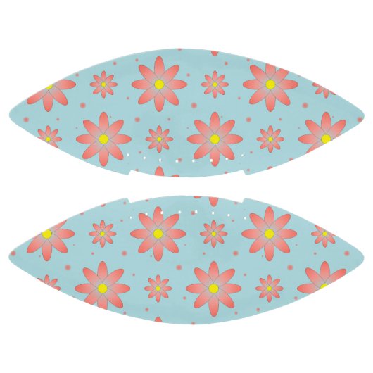 コーラルピンクとパウダーブルーの繊細なデイジー花 アメリカンフットボール (パネル)