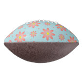 コーラルピンクとパウダーブルーの繊細なデイジー花 アメリカンフットボール (回転90)