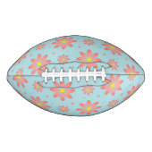 コーラルピンクとパウダーブルーの繊細なデイジー花 アメリカンフットボール (正面)