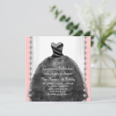 コーラルピンクとブラックキンセアニェラ招待状 招待状 (スタンド正面)