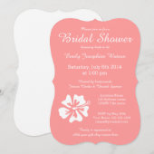 コーラルピンクとホワイトのウェディングシャワー招待状 招待状 (正面/裏面)
