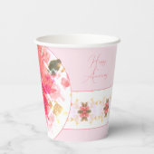 コーラルピンクとホワイトウォーターの色 紙コップ (裏面)