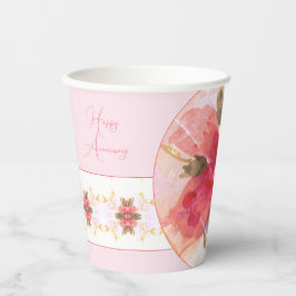 コーラルピンクとホワイトウォーターの色 紙コップ