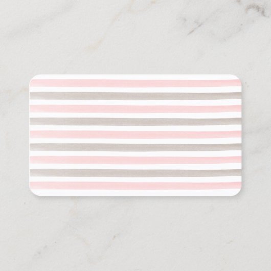 コーラルピンクと茶色のハートと矢印 名刺 (裏面)