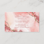 コーラルピンクと金ゴールドエレガント大理石 名刺 (裏面)
