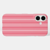 コーラルピンクのキャンディストライプ Case-Mate iPhoneケース (裏面 (横))