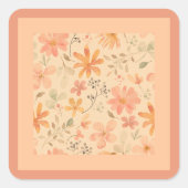 コーラルピンクのゴールデンミックスとマッチ スクエアシール (正面)
