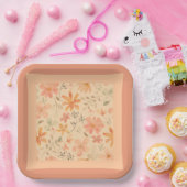 コーラルピンクのゴールデンミックスとマッチ ペーパープレート (パーティー)