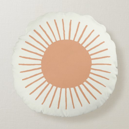 コーラルピンクのサンボホピロー子供部屋 ラウンドクッション (正面)