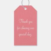 コーラルピンクのフリップフロップビーチ結婚式好意ギフトラベル ギフトタグ (裏面)