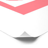 コーラルピンクのレトロLOVEタイポグラフィとハート ポスター (コーナー)