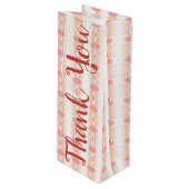 コーラルピンクのワイン抱き枕ありがとう ワインギフトバッグ (正面アングル)