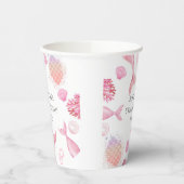 コーラルピンクの人魚をテーマにした誕生日パーティー 紙コップ (左)