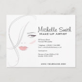 コーラルピンクの唇メイクアップアーティストブランディング ポストカード (正面)