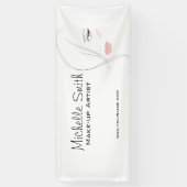 コーラルピンクの唇メイクアップアーティストブランディング 横断幕 (縦)