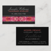 コーラルピンクの地域 – ろうけつ染めアーティストのプロモーション名刺 名刺 (正面/裏面)