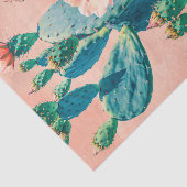 コーラルピンクの壁の切り離しサボテンを閉じる 薄葉紙 (詳細)