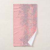 コーラルピンクの女の子サーフスタイルスプレーとドット バスタオルセット (ハンドタオル)