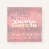 コーラルピンクの女の子抽象芸術 ノートブック (正面)