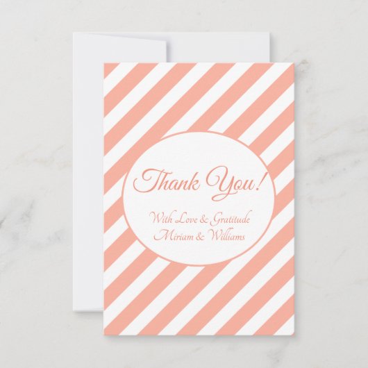 コーラルピンクの感謝 サンキューカード (正面)