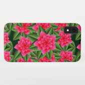 コーラルピンクの椿と緑の葉 Case-Mate iPhoneケース (裏面(横))