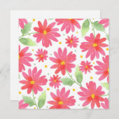 コーラルピンクの水彩デイジーパターン2 (正面/裏面)