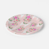 コーラルピンクの水彩ラマ ペーパープレート (アングル)