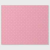 コーラルピンクの白とピンクのハートのパターン ラッピングペーパー (フラット)