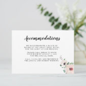 コーラルピンクの花結婚の情報カード 出欠カード (スタンド正面)