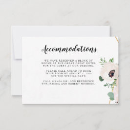 コーラルピンクの花結婚の情報カード 出欠カード