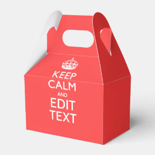 コーラルピンクのKEEP CALMカスタムテキスト フェイバーボックス