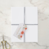 コーラルピンクアンドピーチ結婚式の引き出物ギフトつるラベル ギフトタグ (より糸付き)