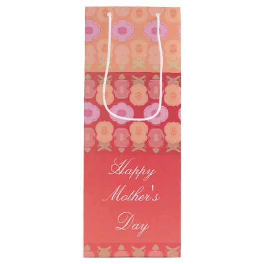 コーラルピンクアンドピーチ ワインギフトバッグ (正面)