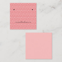 コーラルピンクアールデコアイリスイヤリングディスプレイカード スクエア名刺