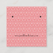 コーラルピンクアールデコアイリスイヤリングディスプレイカード スクエア名刺 (正面)