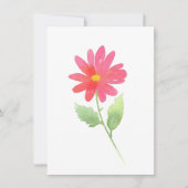 コーラルピンクウォーターカラーデイジー ノートカード (正面)