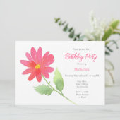 コーラルピンクウォーターカラーデイジー 招待状 (スタンド正面)