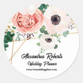 コーラルピンクウォーター結婚カラーフローラカスタムズ ラウンドシール (正面)