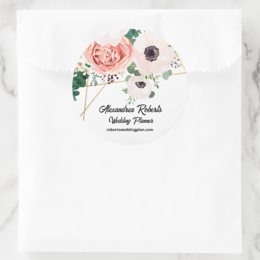 コーラルピンクウォーター結婚カラーフローラカスタムズ ラウンドシール (バッグ)