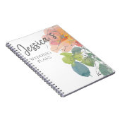 コーラルピンクウォーター結婚カラーフローラ計画 ノートブック (右側)