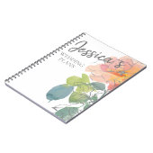 コーラルピンクウォーター結婚カラーフローラ計画 ノートブック (左側)