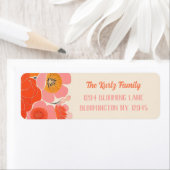 コーラルピンクエレガントのポピーの花のアドレユニークス ラベル (インサイチュ)