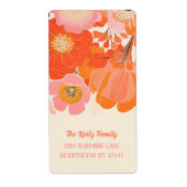 コーラルピンクエレガントのポピーの花のアドレユニークス ラベル (正面)